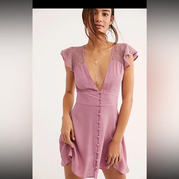 Free People Dresses & Skirts - Free People Carolina lace Button-Front Dress